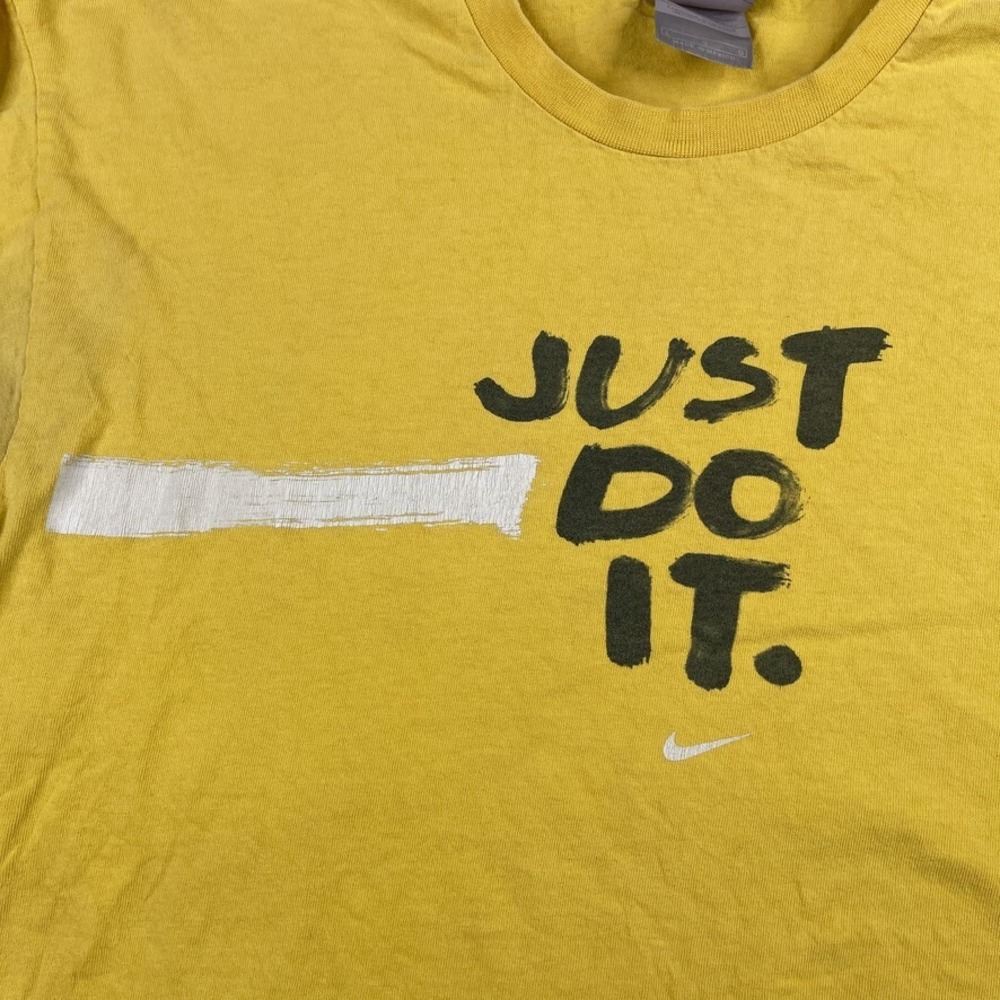 VINTAGE Nike Shirt Mens Large Yellow Just Do It Logo Brushstroke Y2K Grey Tag‎ - Picture 3 of 13